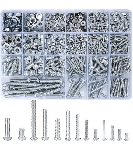 1080 Pcs Screws Bolts and Nuts Assortment Kit