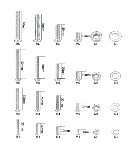 1080 Pcs Screws Bolts and Nuts Assortment Kit