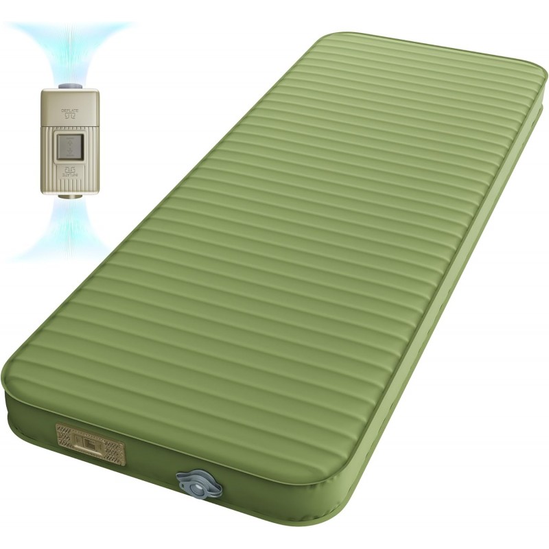 Camping Sleeping Pad, 4" Ultra-Thick Memory Foam Camping Mat with Built-in Electric Pump