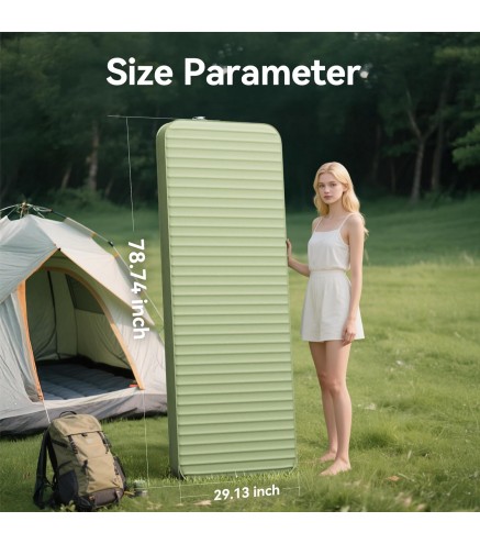 Camping Sleeping Pad, 4" Ultra-Thick Memory Foam Camping Mat with Built-in Electric Pump