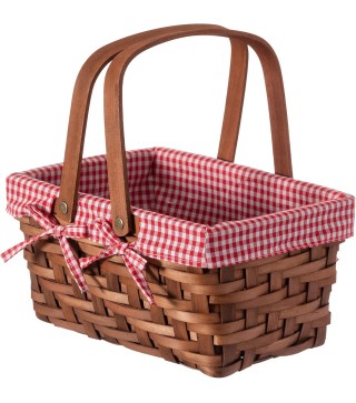 Wickerwise Small Rectangular Woodchip Picnic Baskets