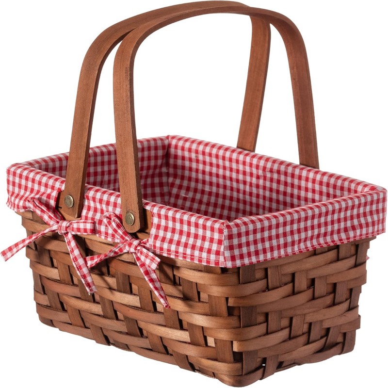 Wickerwise Small Rectangular Woodchip Picnic Baskets