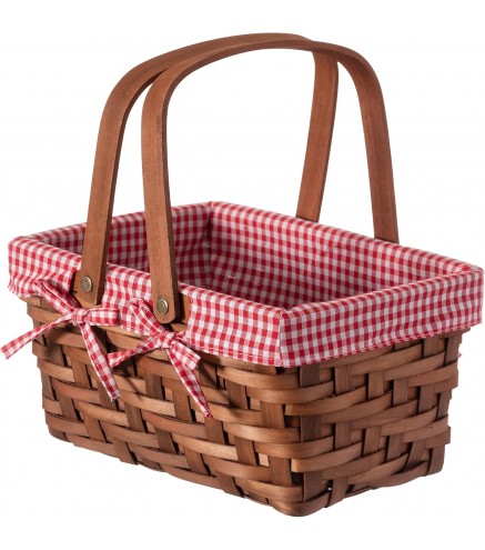 Wickerwise Small Rectangular Woodchip Picnic Baskets