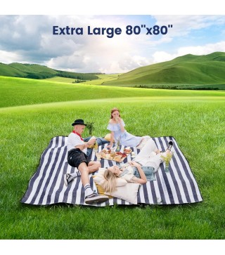80”x 80” Picnic Blanket Extra Large, Waterproof and Foldable Beach Blanket