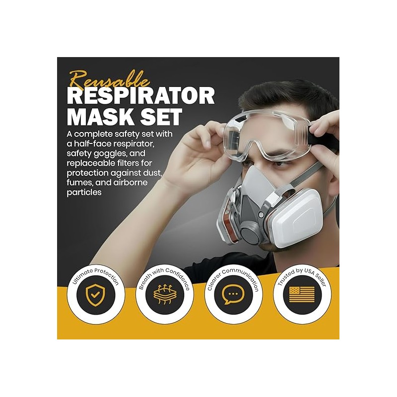 Respirator Mask for Spray Painting, Woodworking