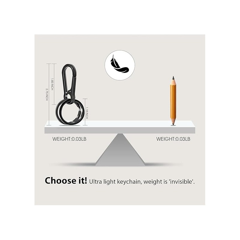 4PCS Metal Keychain Clip Hook Keychain Keyring
